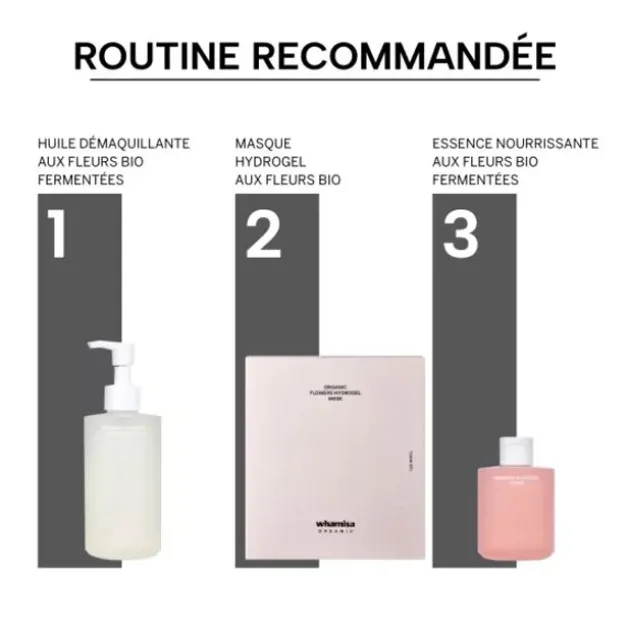 Whamisa Masque visage Hydrogel aux fleurs bio fermentées - 33 g